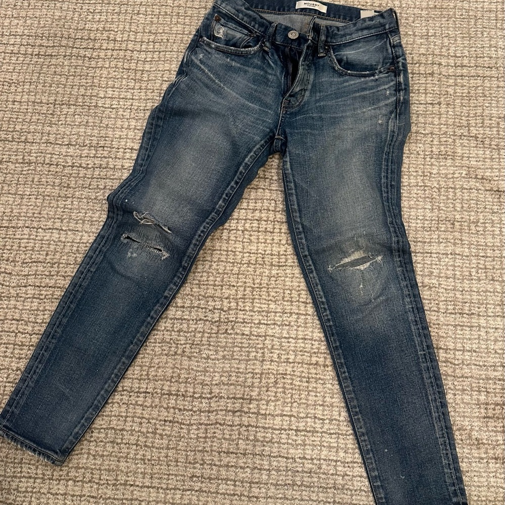Blue Straight Leg Jeans